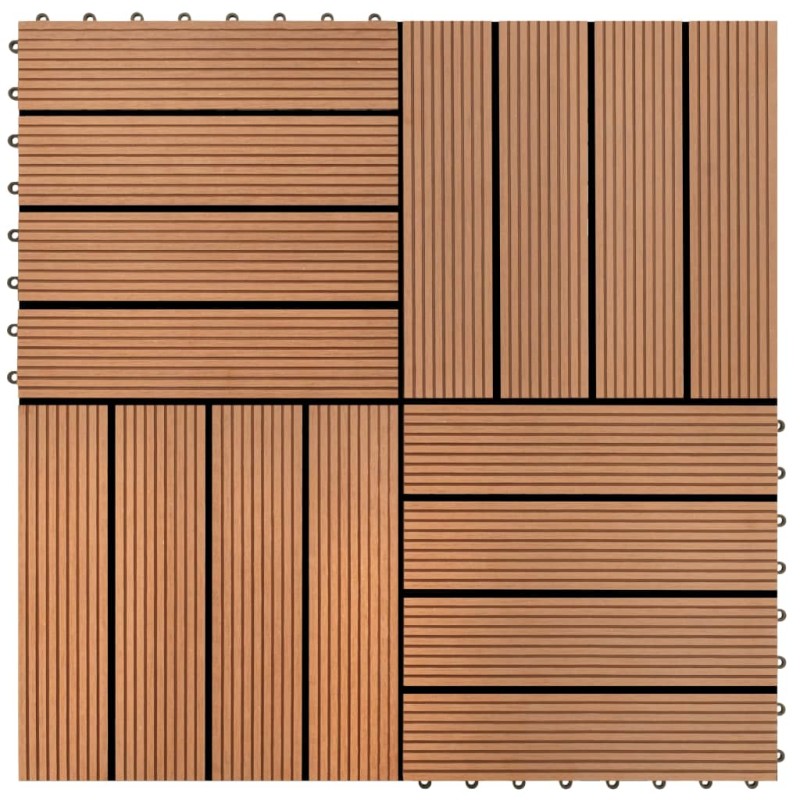 vidaXL Baldosas de porche de WPC 30x30 cm 2 m² marrón 22 unidades vidaXL Baldosas de porche de WPC 30x30 cm 2 m² marrón 22 unidades
