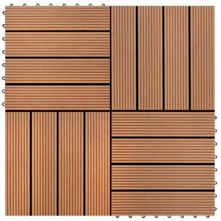 vidaXL Baldosas de porche de WPC 30x30 cm 2 m² marrón 22 unidades
