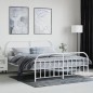 vidaXL Estructura cama metal con cabecero y estribo blanco 180x200 cm vidaXL Estructura cama metal con cabecero y estribo blanco 180x200 cm