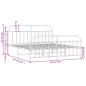 vidaXL Estructura cama metal con cabecero y estribo blanco 180x200 cm vidaXL Estructura cama metal con cabecero y estribo blanco 180x200 cm