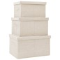 vidaXL Juego de cajas de almacenaje apilables 3 uds tela color crema vidaXL Juego de cajas de almacenaje apilables 3 uds tela color crema