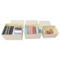 vidaXL Juego de cajas de almacenaje apilables 3 uds tela color crema vidaXL Juego de cajas de almacenaje apilables 3 uds tela color crema