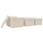 vidaXL Juego de cajas de almacenaje apilables 3 uds tela color crema vidaXL Juego de cajas de almacenaje apilables 3 uds tela color crema