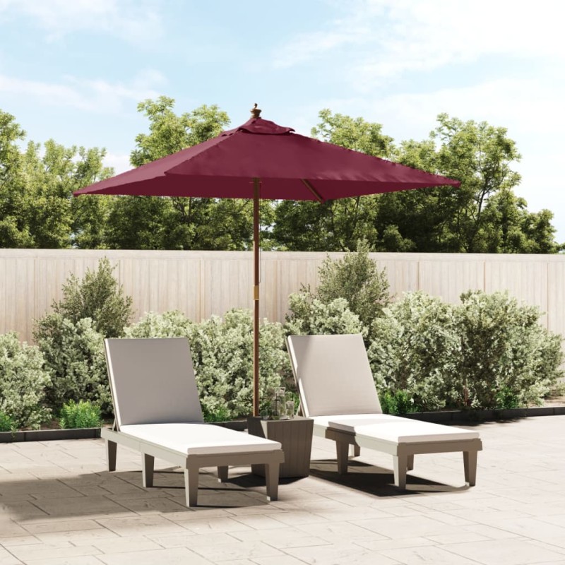 vidaXL Sombrilla de jardín poste de madera rojo burdeos 198x198x231 cm vidaXL Sombrilla de jardín poste de madera rojo burdeos 198x198x231 cm
