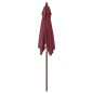 vidaXL Sombrilla de jardín poste de madera rojo burdeos 198x198x231 cm vidaXL Sombrilla de jardín poste de madera rojo burdeos 198x198x231 cm