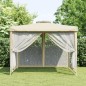 vidaXL Cenador con doble techo tela crema 3x3x2,68 m