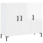 vidaXL Aparador de madera de ingeniería blanco brillo 90x34x80 cm vidaXL Aparador de madera de ingeniería blanco brillo 90x34x80 cm