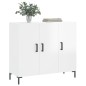 vidaXL Aparador de madera de ingeniería blanco brillo 90x34x80 cm vidaXL Aparador de madera de ingeniería blanco brillo 90x34x80 cm