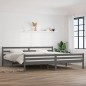 vidaXL Estructura de cama madera maciza gris 200x200 cm