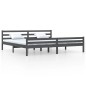 vidaXL Estructura de cama madera maciza gris 200x200 cm