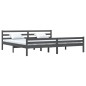 vidaXL Estructura de cama madera maciza gris 200x200 cm