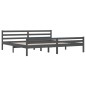 vidaXL Estructura de cama madera maciza gris 200x200 cm