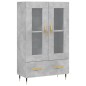 vidaXL Aparador alto madera de ingeniería gris hormigón 69,5x31x115 cm vidaXL Aparador alto madera de ingeniería gris hormigón 69,5x31x115 cm