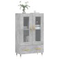 vidaXL Aparador alto madera de ingeniería gris hormigón 69,5x31x115 cm vidaXL Aparador alto madera de ingeniería gris hormigón 69,5x31x115 cm
