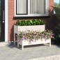 vidaXL Jardinera de madera de pino maciza blanca 110x84x75 cm vidaXL Jardinera de madera de pino maciza blanca 110x84x75 cm