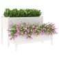 vidaXL Jardinera de madera de pino maciza blanca 110x84x75 cm vidaXL Jardinera de madera de pino maciza blanca 110x84x75 cm