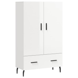 vidaXL Aparador alto madera de ingeniería blanco brillo 69,5x31x115 cm