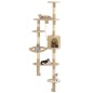 vidaXL Rascador de gatos de pared con poste de sisal 194 cm beige vidaXL Rascador de gatos de pared con poste de sisal 194 cm beige