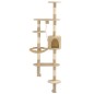 vidaXL Rascador de gatos de pared con poste de sisal 194 cm beige vidaXL Rascador de gatos de pared con poste de sisal 194 cm beige