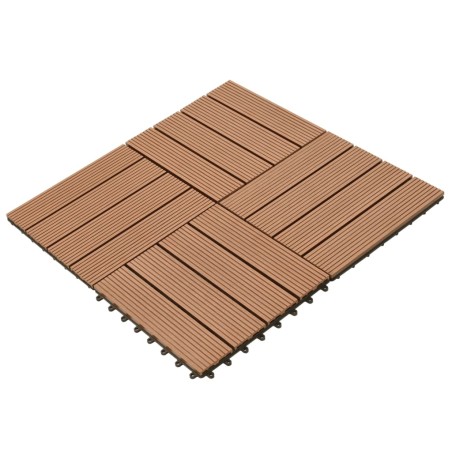vidaXL Baldosas de porche de WPC 30x30 cm 2 m² marrón 22 unidades
