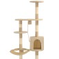 vidaXL Rascador de gatos de pared con poste de sisal 194 cm beige vidaXL Rascador de gatos de pared con poste de sisal 194 cm beige