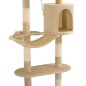 vidaXL Rascador de gatos de pared con poste de sisal 194 cm beige vidaXL Rascador de gatos de pared con poste de sisal 194 cm beige