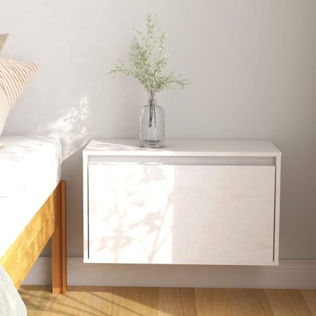 vidaXL Armario de pared de madera maciza de pino blanco 60x30x35 cm