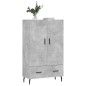 vidaXL Aparador alto madera de ingeniería gris hormigón 69,5x31x115 cm vidaXL Aparador alto madera de ingeniería gris hormigón 69,5x31x115 cm