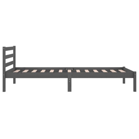 vidaXL Estructura de cama madera maciza de pino gris 90x200 cm