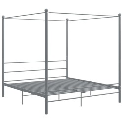 vidaXL Estructura de cama con dosel metal gris 180x200 cm 