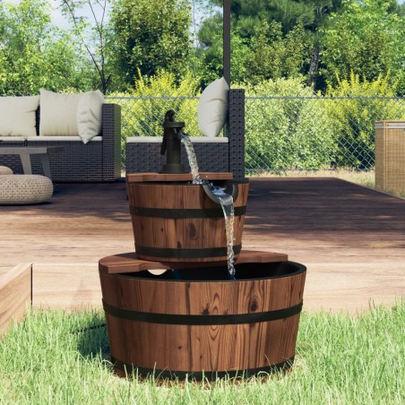 vidaXL Fuente de agua con bomba madera maciza de abeto 44,5x44,5x58 cm