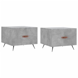 vidaXL Mesa de centro 2 uds madera ingeniería gris hormigón 50x50x40cm
