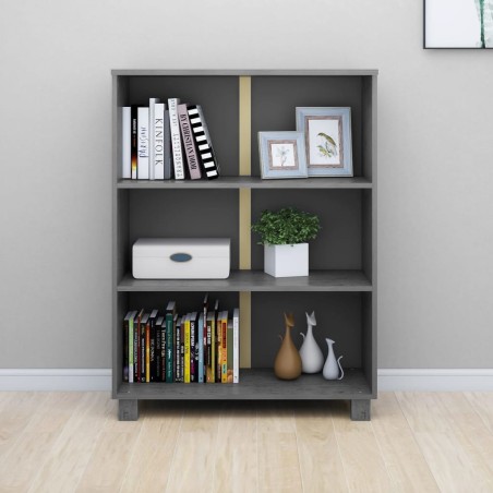 vidaXL Estantería HAMAR madera maciza pino gris oscuro 85x35x112 cm