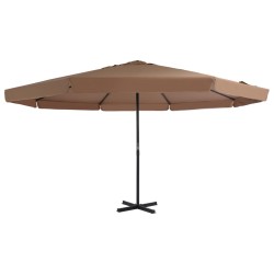 vidaXL Sombrilla de jardín con palo de aluminio 500 cm gris topo 