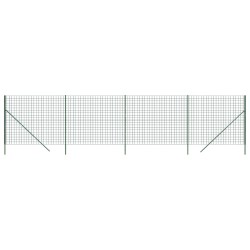 vidaXL Cerca de alambre de acero galvanizado verde 1,4x10 m