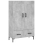 vidaXL Aparador alto madera de ingeniería gris hormigón 69,5x31x115 cm
