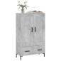 vidaXL Aparador alto madera de ingeniería gris hormigón 69,5x31x115 cm