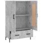 vidaXL Aparador alto madera de ingeniería gris hormigón 69,5x31x115 cm