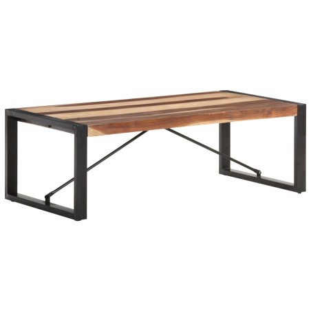 vidaXL Mesa de centro de madera maciza acabado de sheesham 120x60x40cm