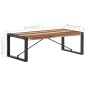 vidaXL Mesa de centro de madera maciza acabado de sheesham 120x60x40cm