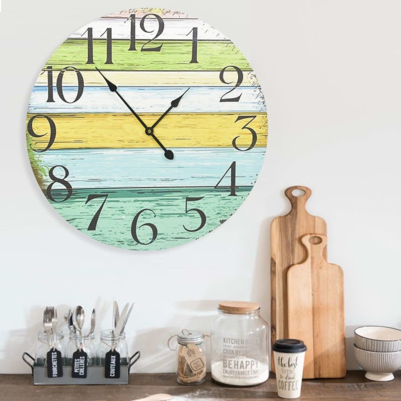 vidaXL Reloj de pared de MDF multicolor 60 cm vidaXL Reloj de pared de MDF multicolor 60 cm