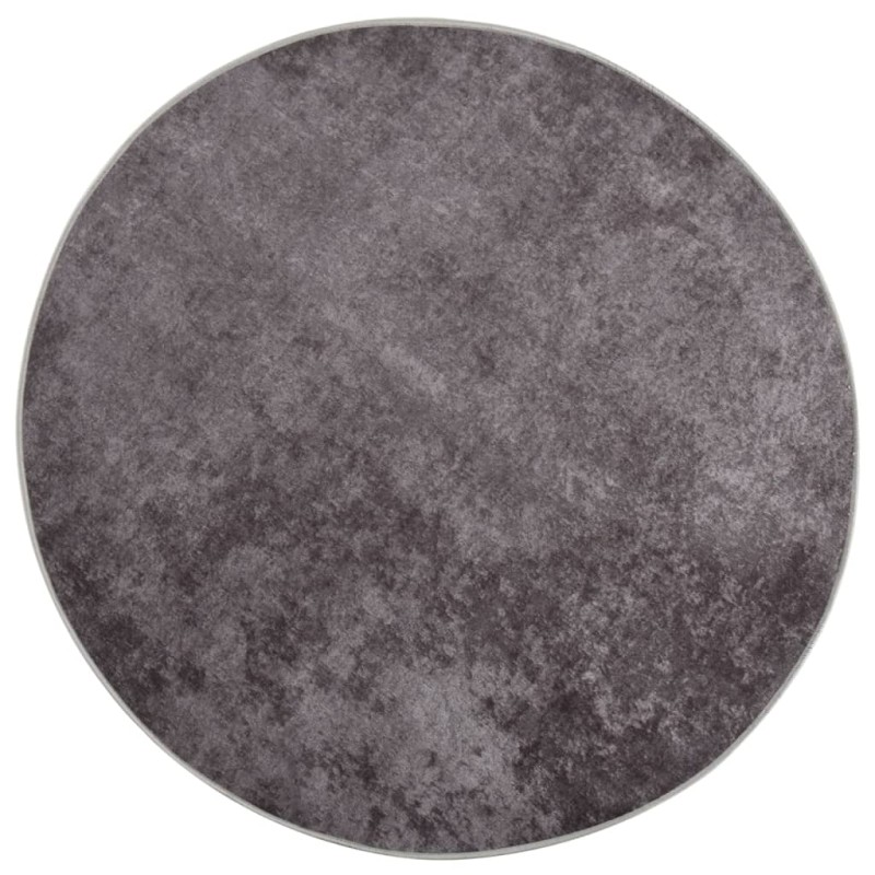 vidaXL Alfombra lavable antideslizante gris φ120 cm vidaXL Alfombra lavable antideslizante gris φ120 cm