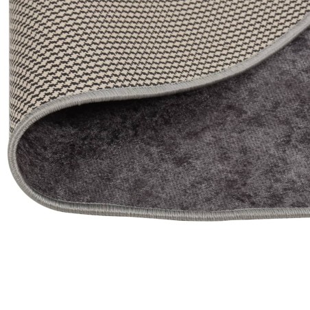 vidaXL Alfombra lavable antideslizante gris φ120 cm