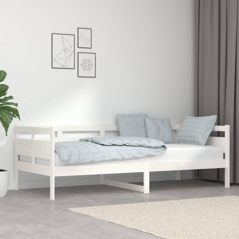 vidaXL Sofá cama madera maciza de pino blanco 90x200 cm vidaXL Sofá cama madera maciza de pino blanco 90x200 cm
