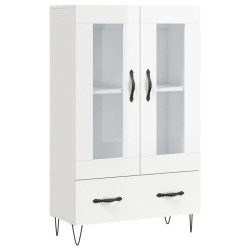 vidaXL Aparador alto madera de ingeniería blanco brillo 69,5x31x115 cm