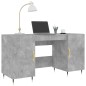 vidaXL Escritorio madera de ingeniería gris hormigón 140x50x75 cm vidaXL Escritorio madera de ingeniería gris hormigón 140x50x75 cm