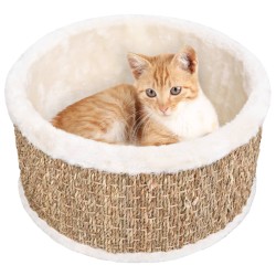 vidaXL Cesta redonda para gatos 36 cm hierba marina 