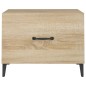 vidaXL Mesa de centro con patas de metal roble Sonoma 50x50x40 cm vidaXL Mesa de centro con patas de metal roble Sonoma 50x50x40 cm