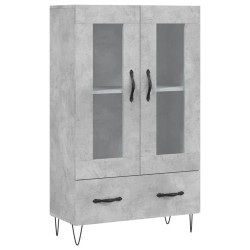 vidaXL Aparador alto madera de ingeniería gris hormigón 69,5x31x115 cm