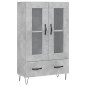 vidaXL Aparador alto madera de ingeniería gris hormigón 69,5x31x115 cm